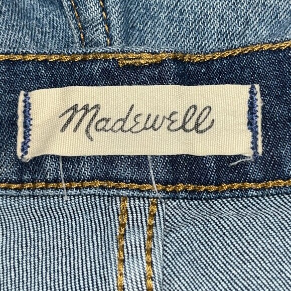MADEWELL High Rise Denim Shorts Raw Hem No Distressing Blue Jean Shorts  EUC  27 - Picture 4 of 7